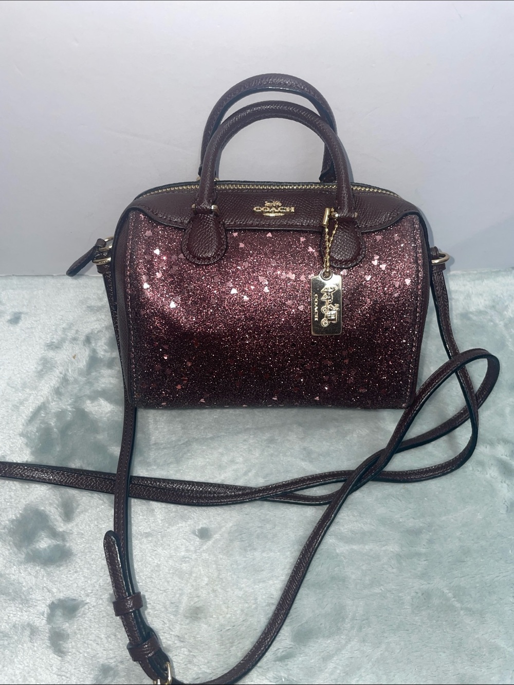 Coach Micro ‘Bennett’ Heart Glitter Satchel
